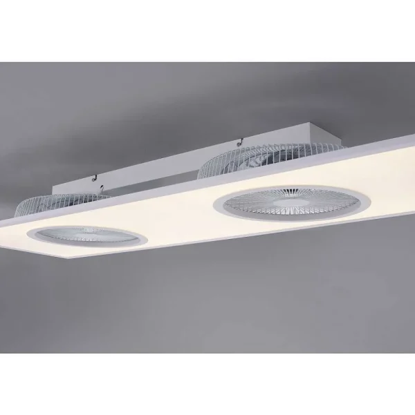 Luminaires Leuchten Direkt Plafonniers Et Lustres Ventilateurs>Ventilateur De Plafond Leuchten Direkt Flar-Air Led Blanc, 1 Lumiere, Telecommandes