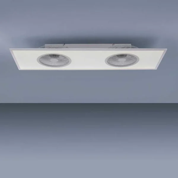 Luminaires Leuchten Direkt Plafonniers Et Lustres Ventilateurs>Ventilateur De Plafond Leuchten Direkt Flar-Air Led Blanc, 1 Lumiere, Telecommandes