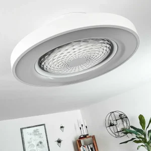 hofstein Luminaires Interieurs Connectes>Ventilateur De Plafond Penon Led Blanc, 1 Lumiere, Telecommandes