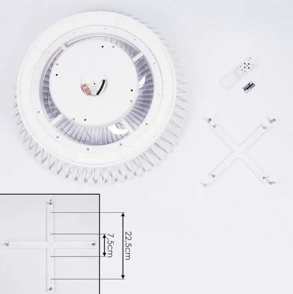 hofstein Luminaires Interieurs Connectes>Ventilateur De Plafond Rivarotta Led Blanc, 1 Lumiere, Telecommandes