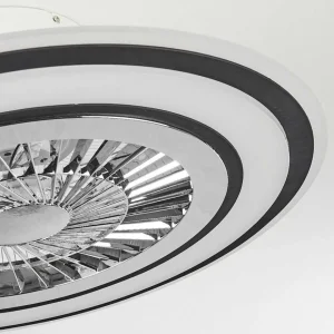 hofstein Plafonniers Et Lustres Ventilateurs>Ventilateur De Plafond Terradura Led Chrome, Noir, Blanc, 1 Lumiere, Telecommandes