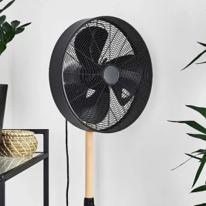 hofstein Ventilateur Sur Pied>Ventilateur Markham Bois Clair, Noir