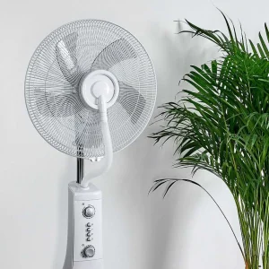 hofstein Ventilateur Sur Pied>Ventilateur Rethymno Chrome, Argente, Blanc