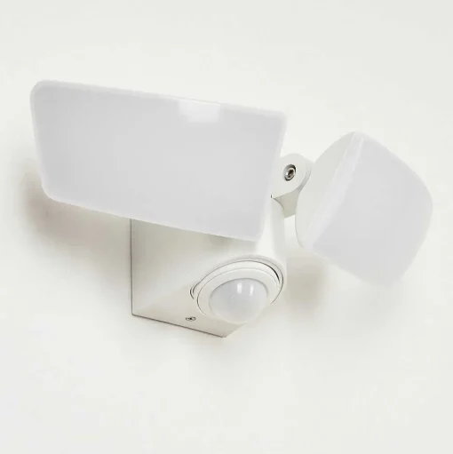 Applique Murale D'Exterieur Carnetin Led Blanc, 2 Lumieres, Detecteur De Mouvement