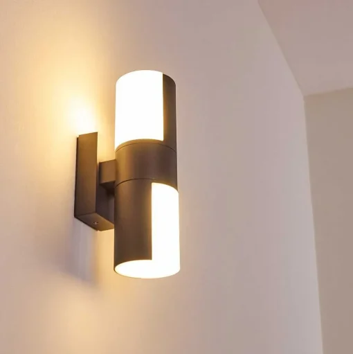 Applique Murale D'Exterieur Baulund Led Anthracite, 1 Lumiere