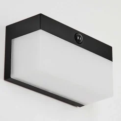 Applique Solaire Malalhue Led Noir, 1 Lumiere, Detecteur De Mouvement