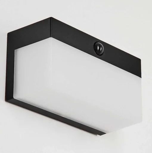 Applique Solaire Malalhue Led Noir, 1 Lumiere, Detecteur De Mouvement