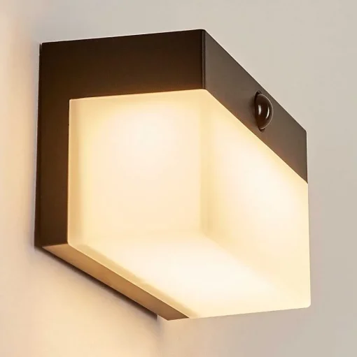 Applique Solaire Malalhue Led Noir, 1 Lumiere, Detecteur De Mouvement