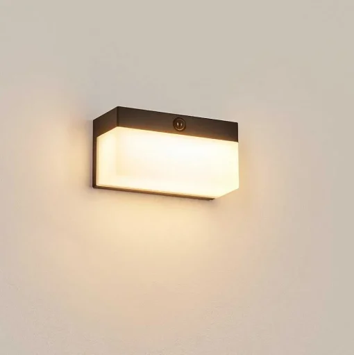 Applique Solaire Malalhue Led Noir, 1 Lumiere, Detecteur De Mouvement