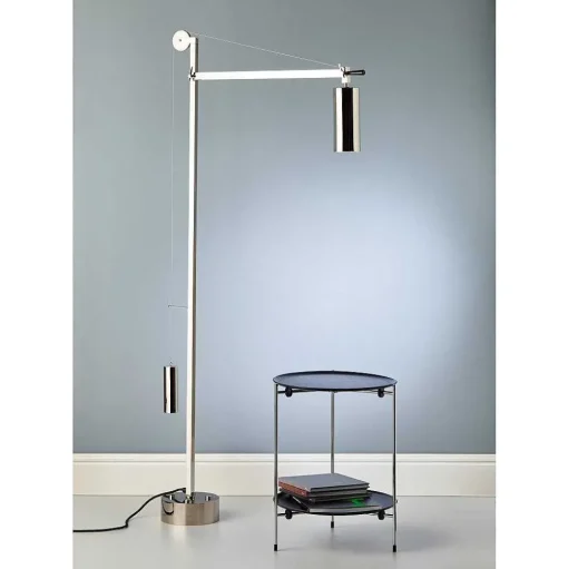 Bh 23 Tecnolumen Lampadaire Nickel Mat, 1 Lumiere