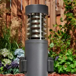 Borne Lumineuse Dakar Anthracite, 1 Lumiere