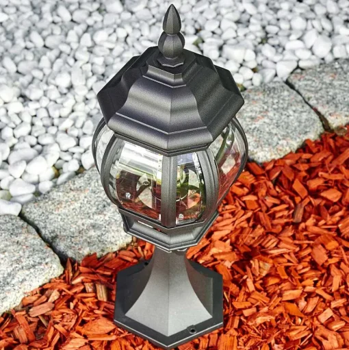 Borne Lumineuse Lentua Noir, 1 Lumiere