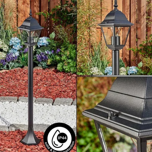 Borne Lumineuse Naofe Noir, 1 Lumiere