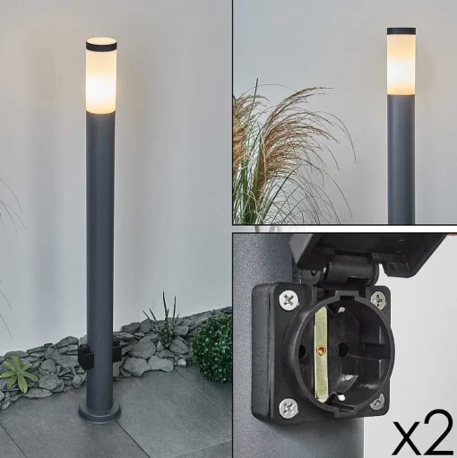 Borne Lumineuse Sessa Anthracite, 1 Lumiere