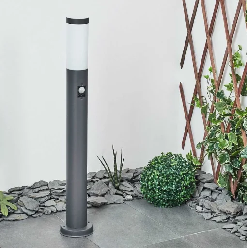 Borne Lumineuse Sessa Anthracite, 1 Lumiere, Detecteur De Mouvement