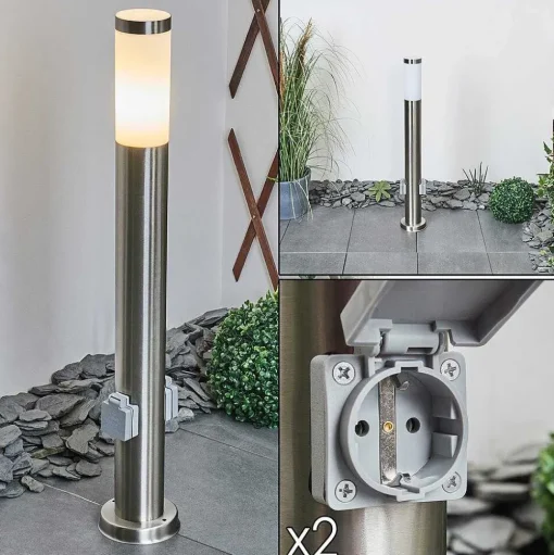 Borne Lumineuse Sessa Nickel Mat, 1 Lumiere