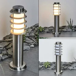 Borne Lumineuse Tunes Nickel Mat, 1 Lumiere