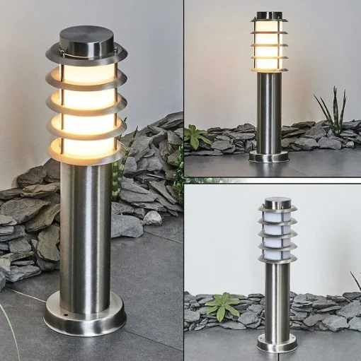 Borne Lumineuse Tunes Nickel Mat, 1 Lumiere