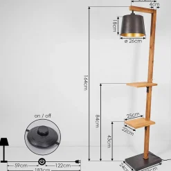 Lampadaire Baval Ecru, 1 Lumiere