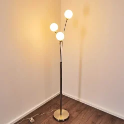 Lampadaire Bernado Nickel Mat, 3 Lumieres