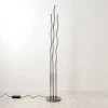 Lampadaire Gamsen Led Nickel Mat, 3 Lumieres, Telecommandes, Changeur De Couleurs