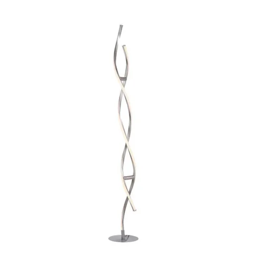 Lampadaire Leuchten-Direkt Lolasmart-Swing Led Acier Brosse, 2 Lumieres, Telecommandes, Changeur De Couleurs
