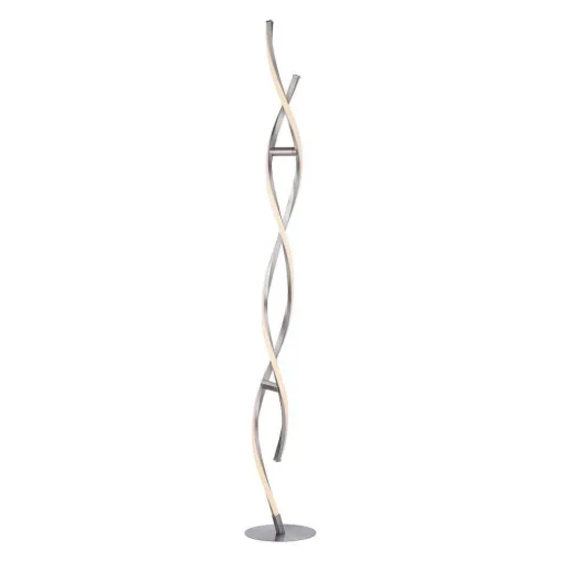 Lampadaire Leuchten-Direkt Lolasmart-Swing Led Acier Brosse, 2 Lumieres, Telecommandes, Changeur De Couleurs