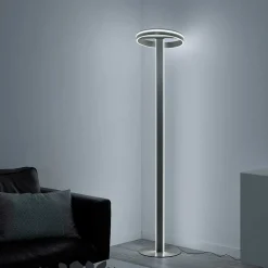 Lampadaire Paul-Neuhaus Q-Vito Led Acier Brosse, 3 Lumieres, Telecommandes