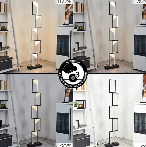 Lampadaire Pitasch Led Noir, 1 Lumiere