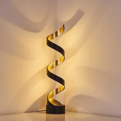 Lampadaire Rezat Led Noir Dore, 1 Lumiere