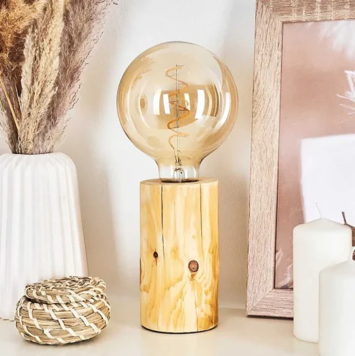 Lampe De Table Canedo Brun, 1 Lumiere