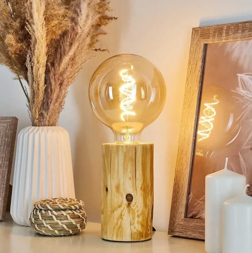Lampe De Table Canedo Brun, 1 Lumiere