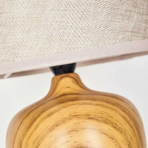 Lampe De Table Stampa Brun, Couleur Bois, 1 Lumiere