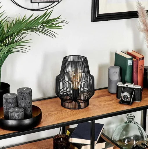 Lampe De Table Wemude Noir, 1 Lumiere