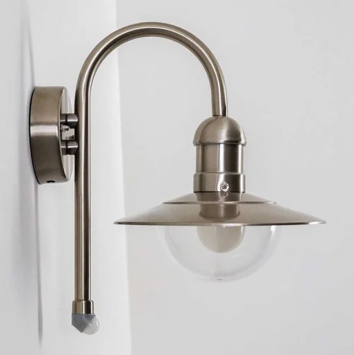 Lampe Murale D'Exterieur Elima Acier Inoxydable, 1 Lumiere, Detecteur De Mouvement