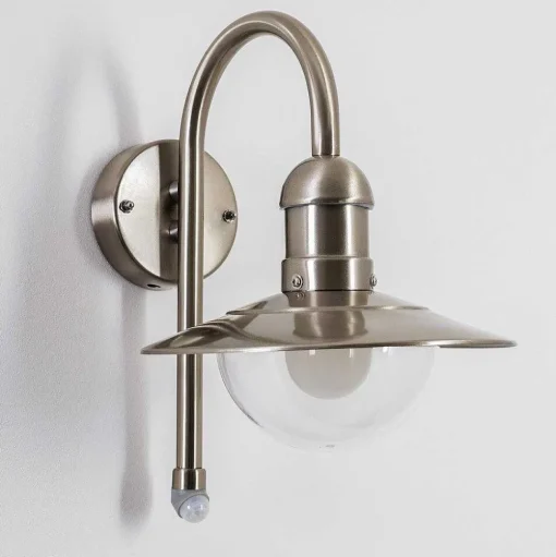 Lampe Murale D'Exterieur Elima Acier Inoxydable, 1 Lumiere, Detecteur De Mouvement