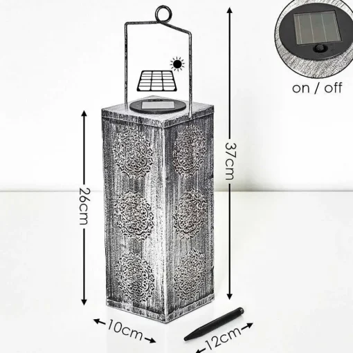 Lampe Solaire Ajman Led Cuivre, Argente, 1 Lumiere