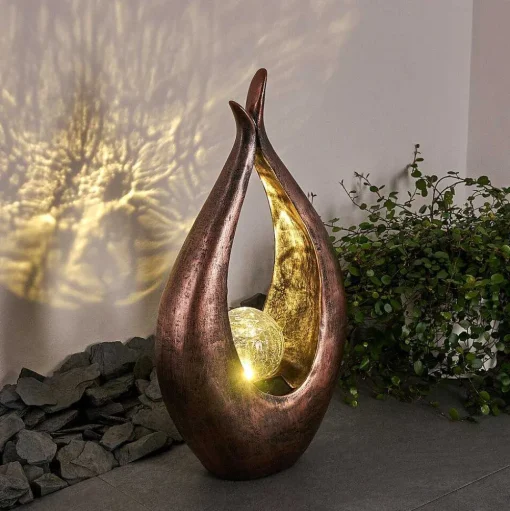 Lampe Solaire Benevento Led Bronze, 1 Lumiere
