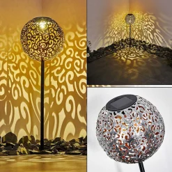 Lampe Solaire Paradiski Led Noir, 1 Lumiere