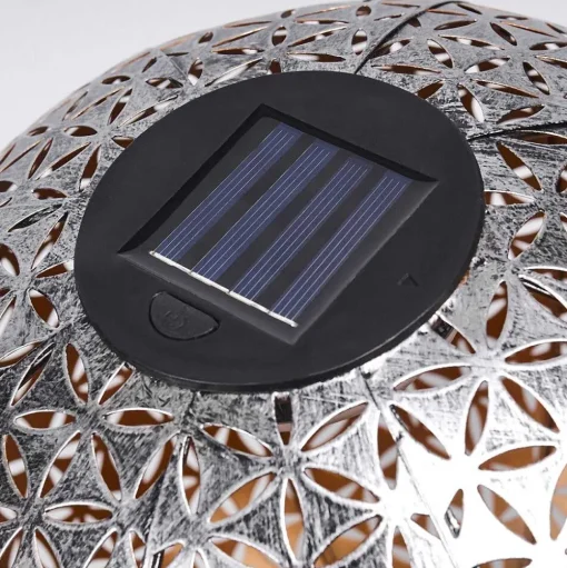 Lampe Solaire Samoao Led Cuivre, Noir, Argente, 1 Lumiere