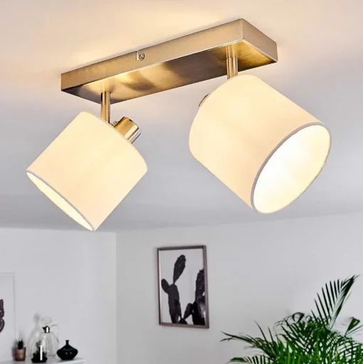 Plafonnier Alsen Nickel Mat, 2 Lumieres