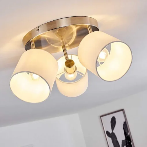 Plafonnier Alsen Nickel Mat, 3 Lumieres