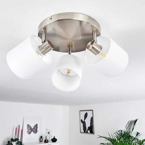 Plafonnier Alsen Nickel Mat, 3 Lumieres