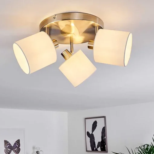 Plafonnier Alsen Nickel Mat, 3 Lumieres