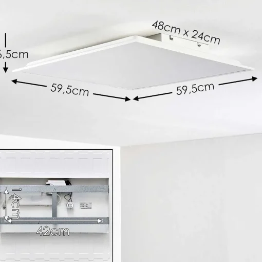 Plafonnier Antria Led Blanc, 1 Lumiere, Telecommandes, Changeur De Couleurs
