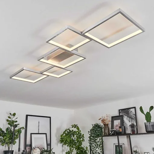 Plafonnier Bacolod Led Argente, 1 Lumiere