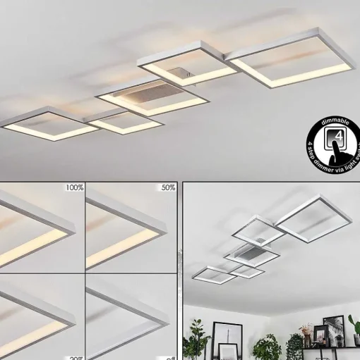 Plafonnier Bacolod Led Argente, 1 Lumiere