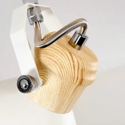Plafonnier Banjul Bois Clair, Blanc, 2 Lumieres