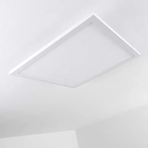 Plafonnier Bankura Led Blanc, 1 Lumiere, Telecommandes, Changeur De Couleurs