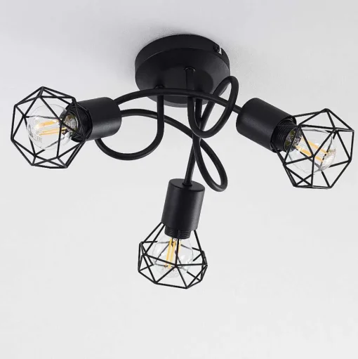 Plafonnier Baripada Noir, 3 Lumieres
